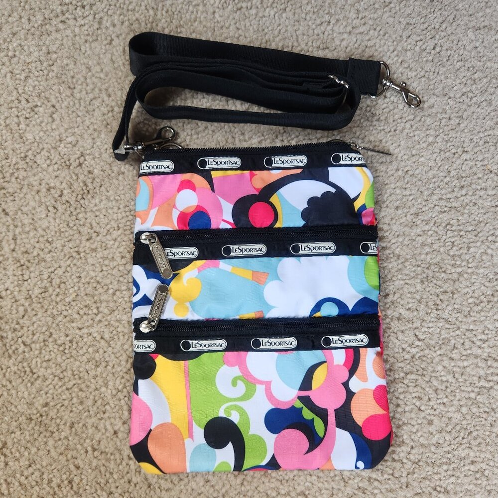 LeSportsac 3 zippered crossbody bag organizing pouch - Picture 1 of 14